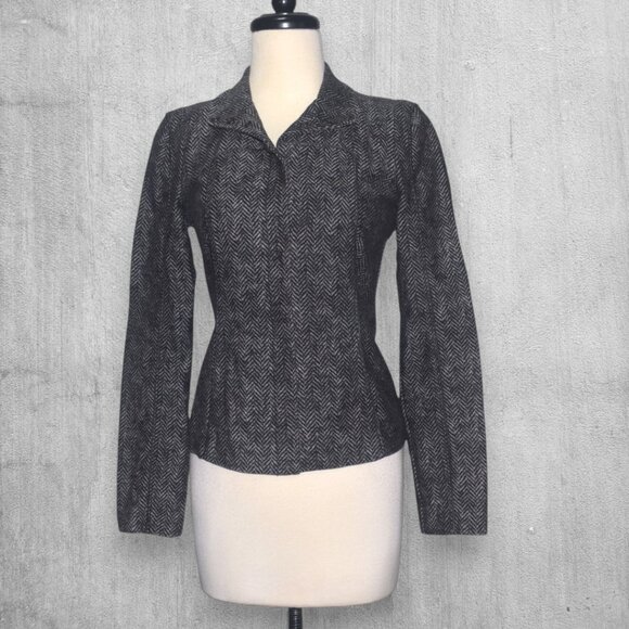 Vintage 90s Kenzo Jeans Herringbone Cotton Denim Jacket Blazer Italy 36 XS S - Picture 13 of 13